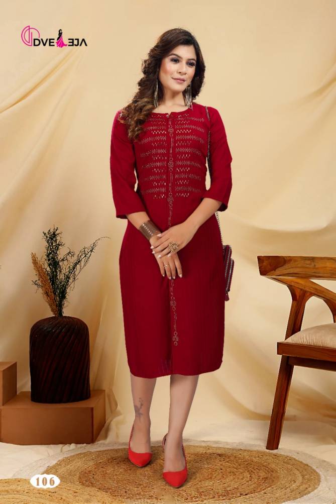 Dveeja Cherry Latest Ethnic Wear Rayon Straight Kurti Collection